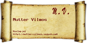 Mutter Vilmos névjegykártya